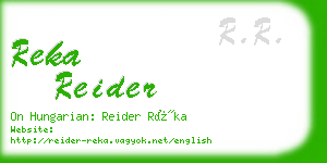 reka reider business card